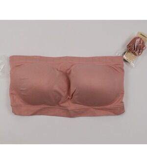 Truekind Bandeau Bra Seamless Strapless Pink 2XL NWT